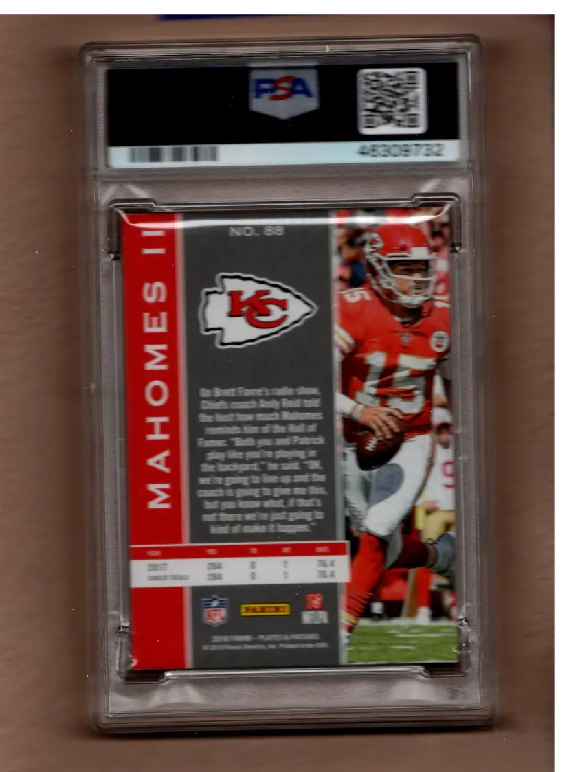 Patrick Mahomes 2017 Panini Contenders Rookie Purple PSA 9 Kansas City Chiefs