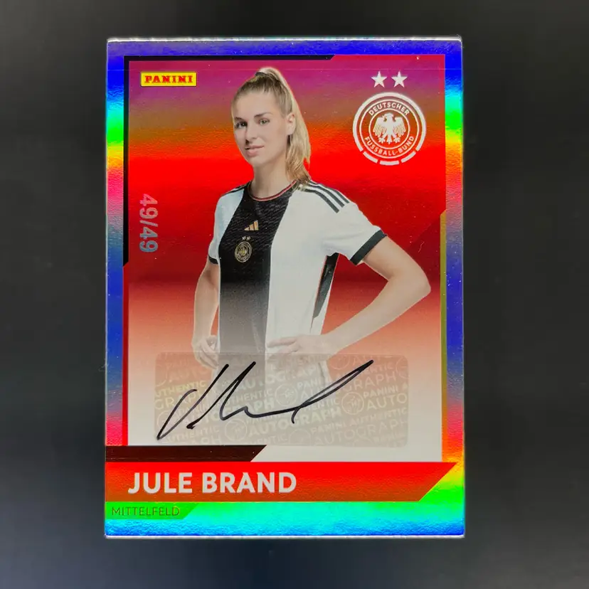 Jule Brand 2023 Panini Germany Team Set Autograph /49 Germany Soccer Card