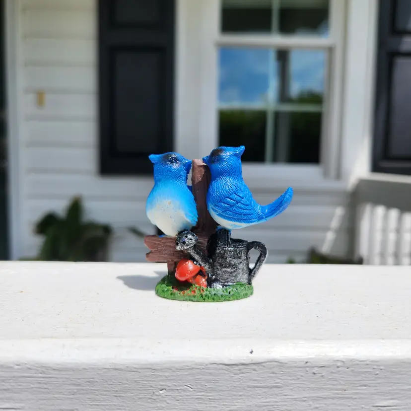 Bluebirds With Mushroom And Watering Can 2"