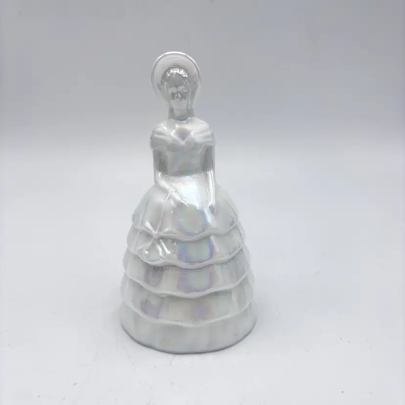 Vintage Summit Art Glass Melanie Southern Belle Colonial Lady Slag Snow Sparkle 1981 Pressed Glass carnival glass finish