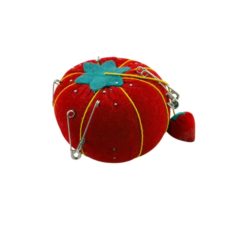 Vintage Large Tomato/strawberry Pincushion 2.5” Tall x 3.25” Across