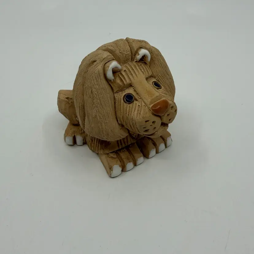 Vintage Artesania Rinconada Uruguay Lion Pottery Ceramic Figurine