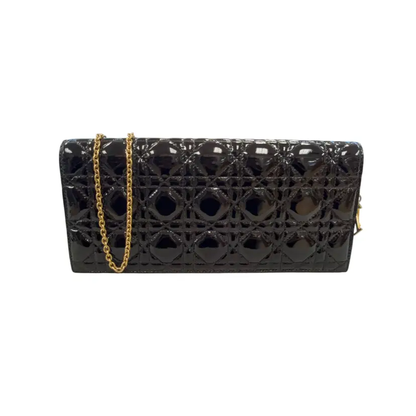 Christian Dior Patent Cannage Clutch