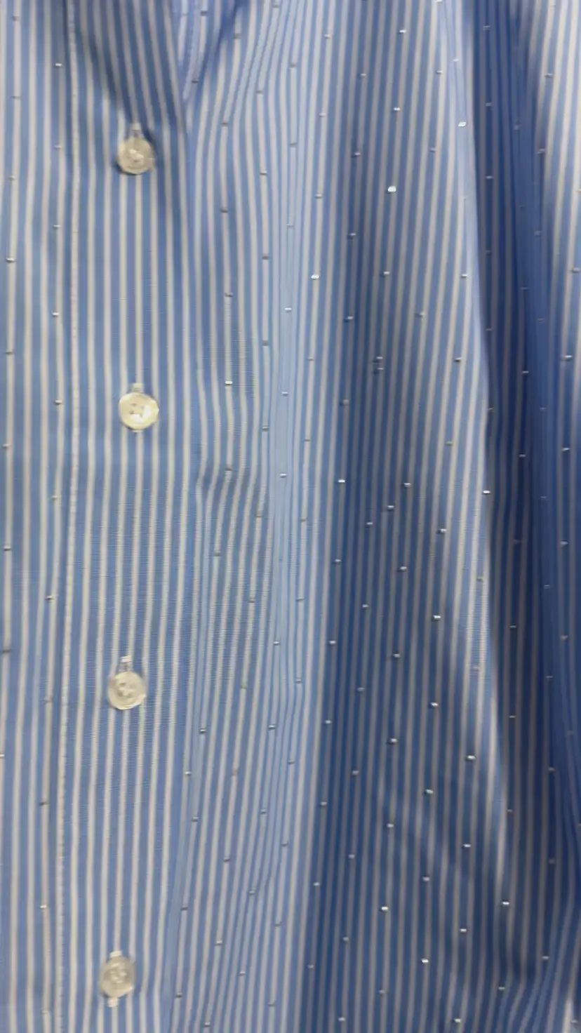 Womens Velvet Heart Crop Button Down Shirt With Rhinestones  Blue Top