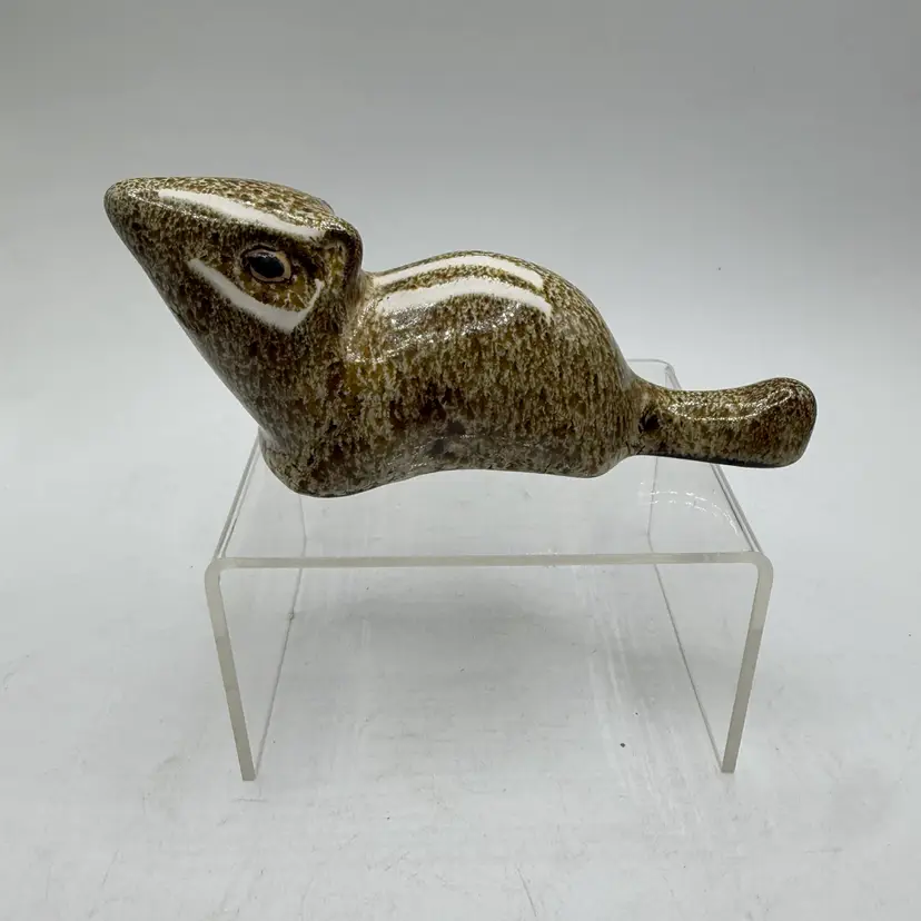 Pigeon Forge Pottery Chipmunk Signed DF Douglas Ferguson Tennessee Stoneware VTG