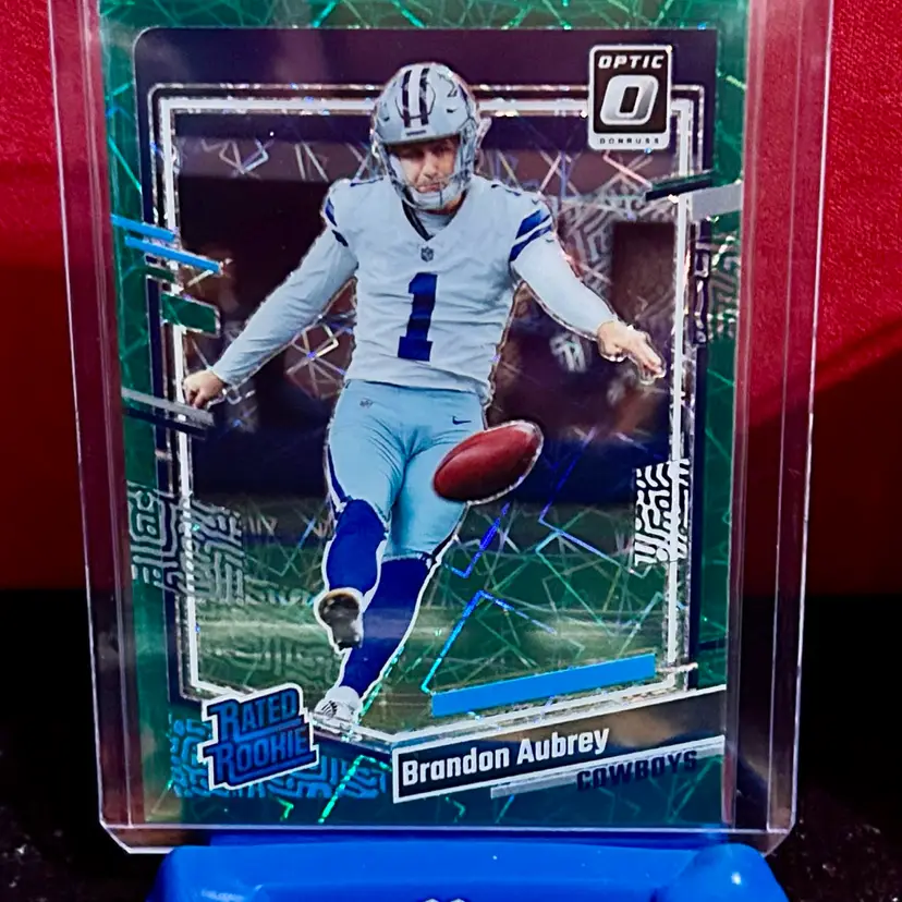 2023 Panini Donruss Optic Rated Rookie Brandon Aubrey #226 Green Velocity Prizm