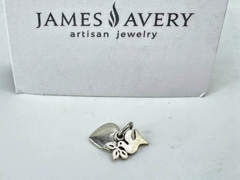 Vintage Artisian James Avery Sterling Heart & La Paloma Dove Charms set JR2080