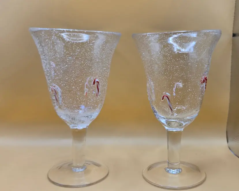 Artland Seeded Bubble Goblets w/ Candy Canes