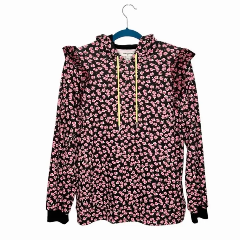 Sandy Liang X Target Pink Ditsy Floral Ruffle Hoodie Pullover