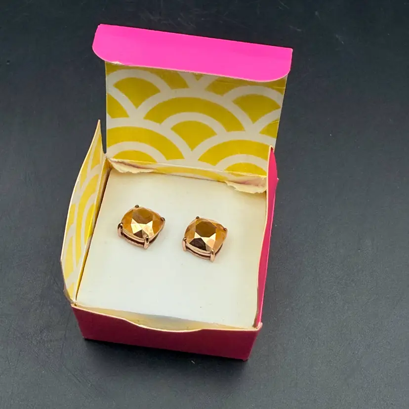 Origami Owl Clara Crystal Stud Earrings with Rose Gold Swarovski Crystals NEW