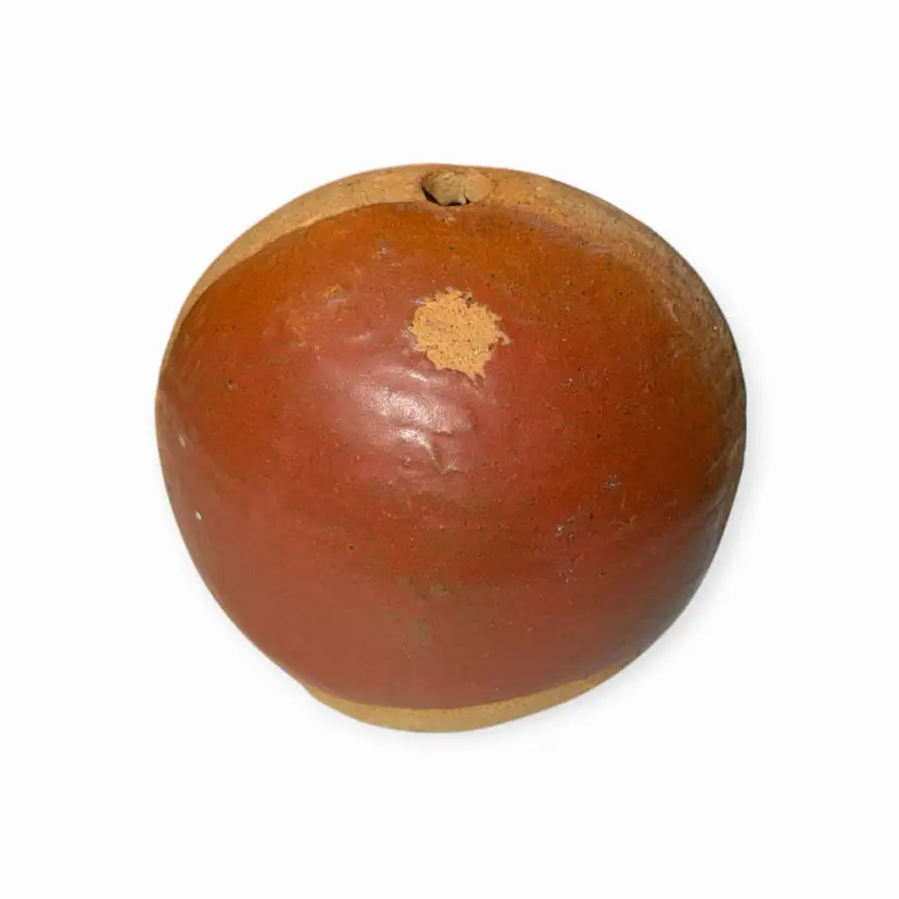 Rare VTG Bennington Gallery Vermont MN Signed Red Rust Spark Orb Ball MCM Vase