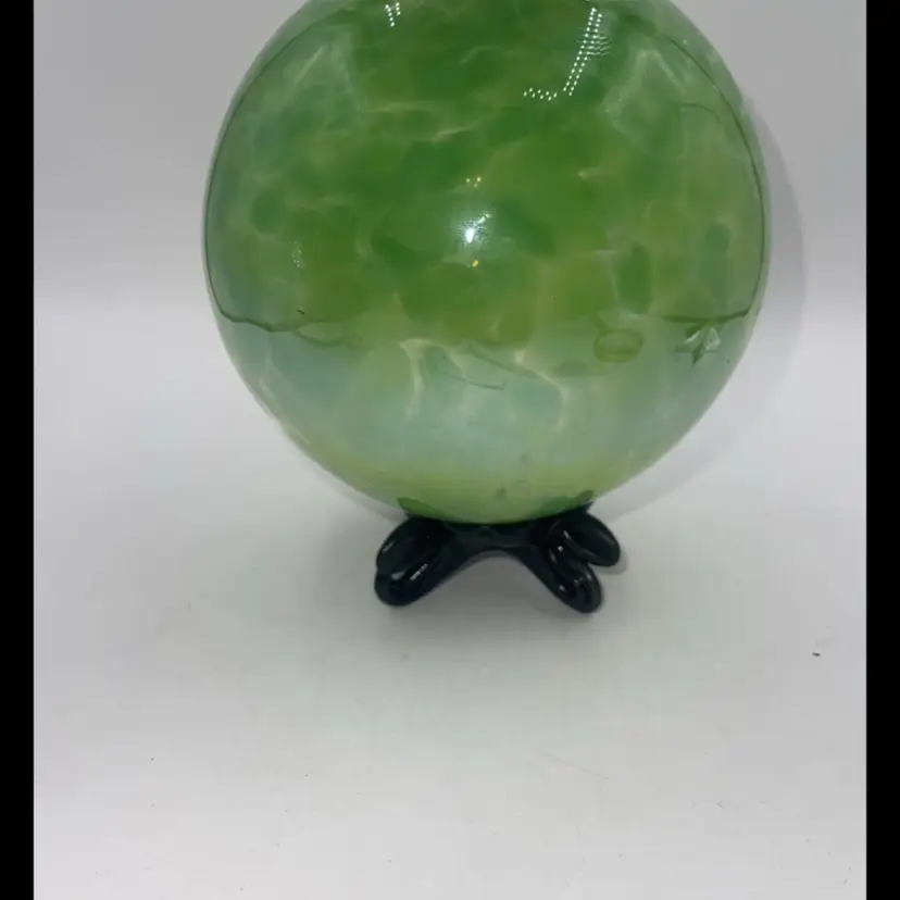 02-Crystal Ball/Globe Anwa Glass From Poland 6 1/2” X 6”