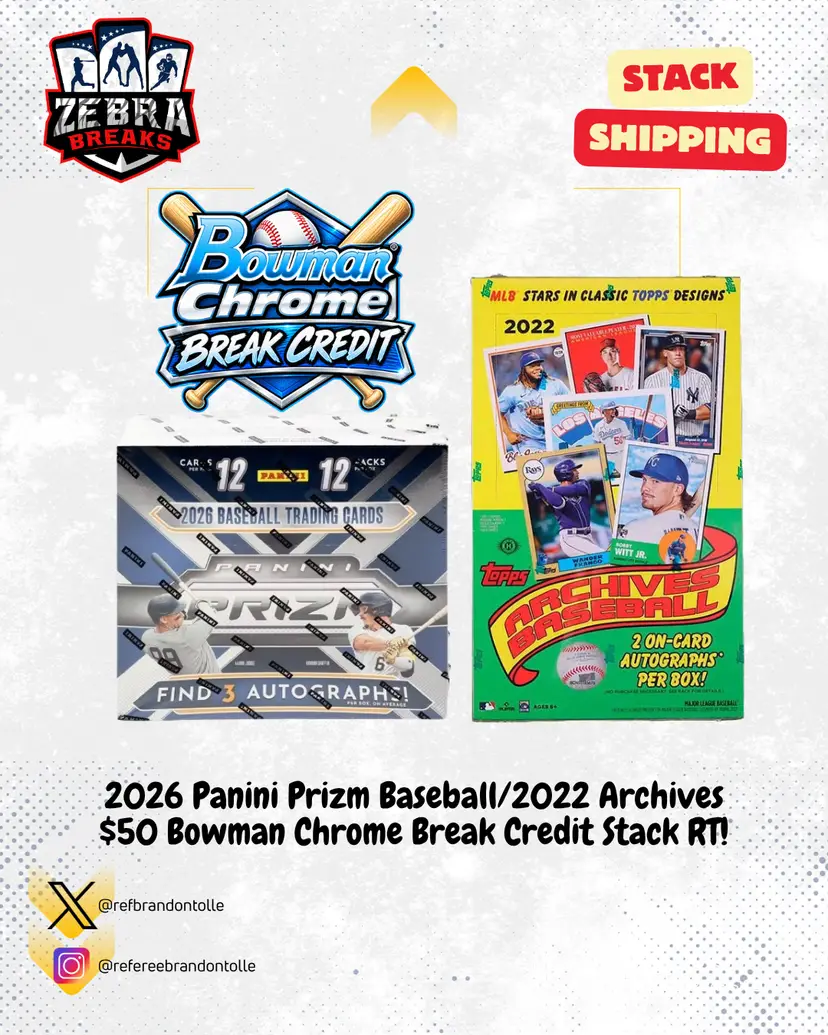 ZB 26346: 2026 Prizm/2022 Archives/$50 BC Credit Stack Rip