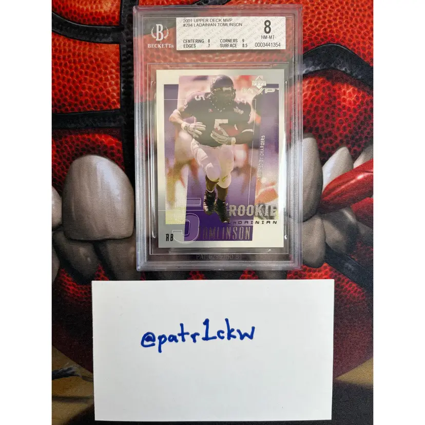 Ladainian Tomlinson 2001 Upper Deck MVP Rookie BGS 8 Chargers