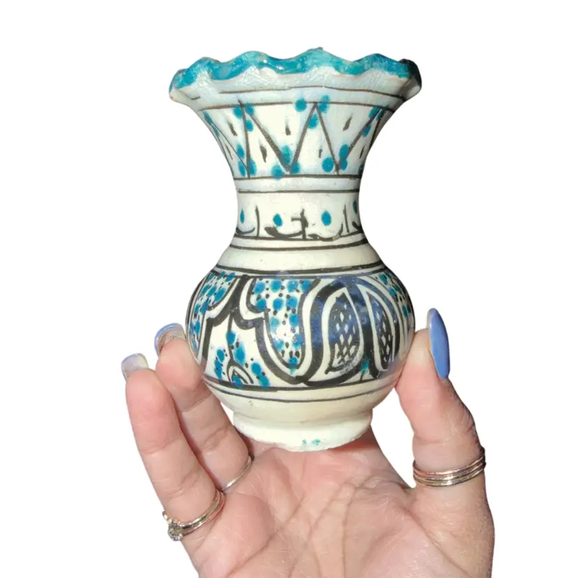 Moroccan Safi Small Pottery Vase