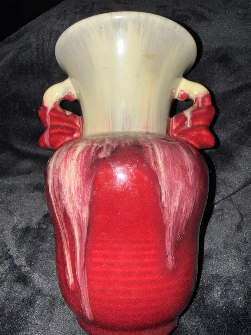 Vintage Germany Red Drip Glaze Vase