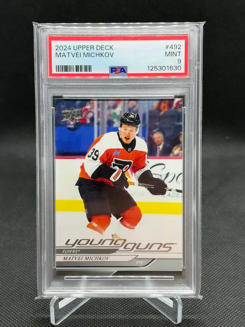 2024-25 Upper Deck Young Guns #492 Matvei Michkov RC Rookie PSA 9 Flyers