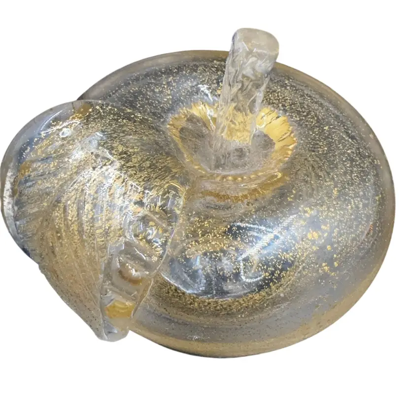 Art Glass Apple With Gold Flakes