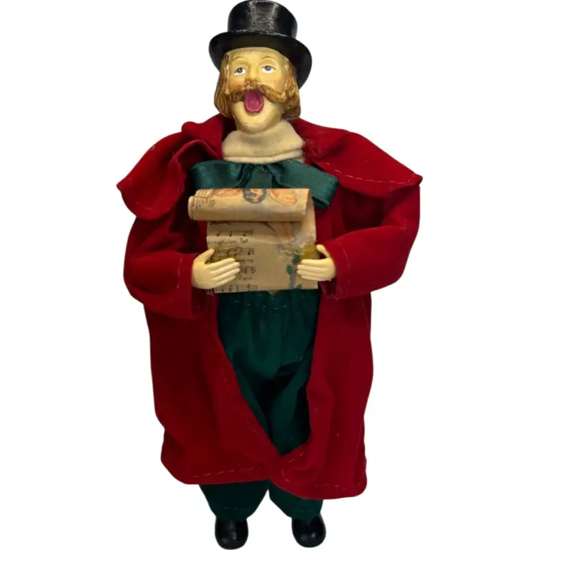 Gentleman In Velveteen Caroler 9 1/2” Tall