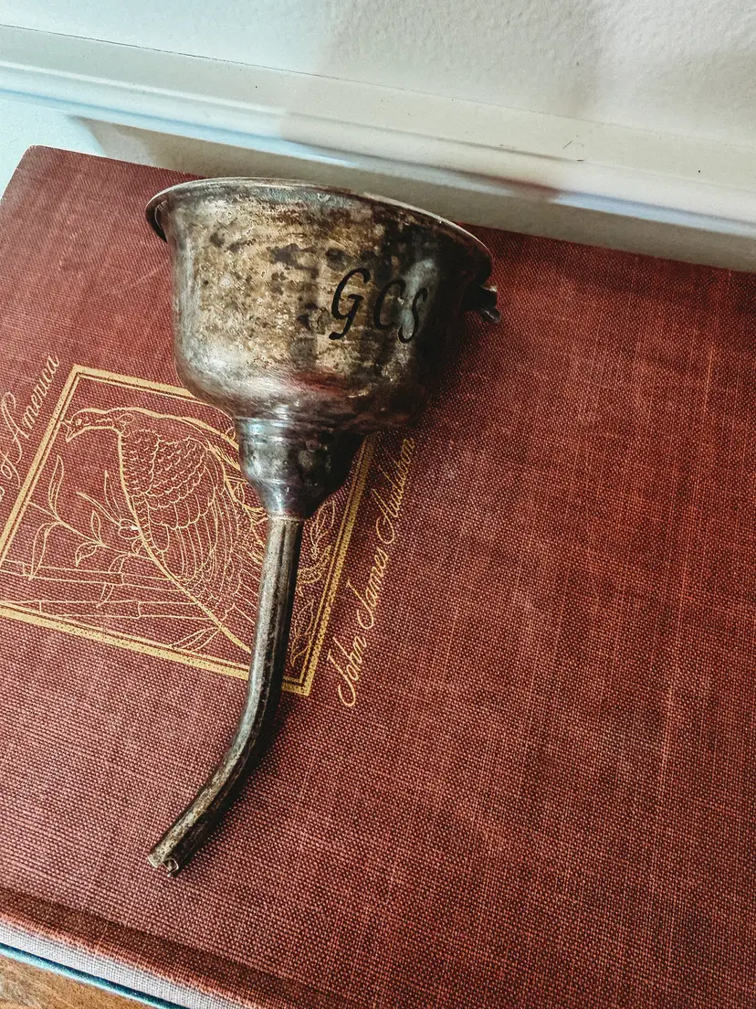 Vintage Wallace Silversmiths Silverplated Wine Funnel With Grape Design