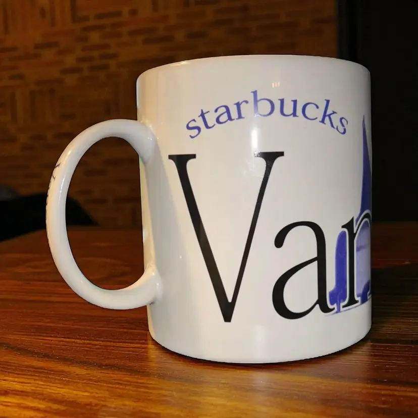 Discontinued Starbucks Vancouver City Mug 1994 Collector Series Coffee Cup Canada Purple Skyline Jan Belson Thailand Souvenir Mug