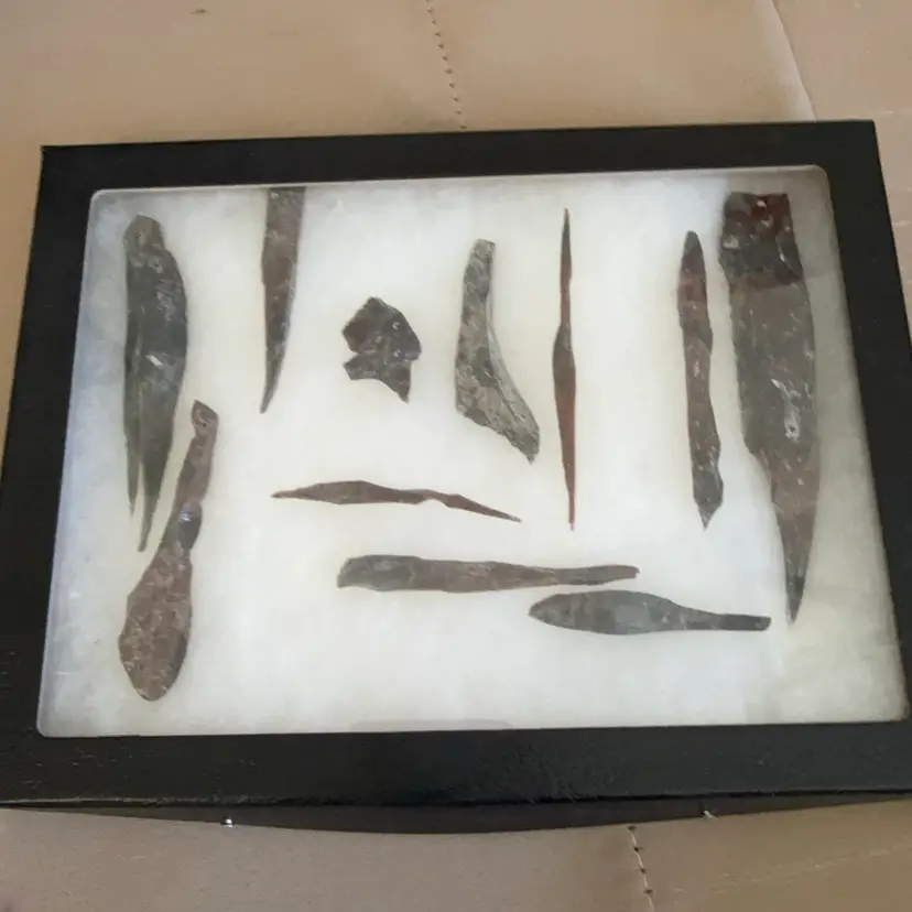 Framed Collection of Obsidian Needles