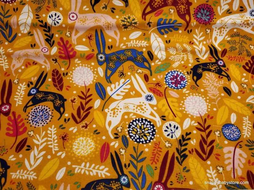 Pattern Trap Rabbit Flannel Fabric Remnant - 100% Cotton - Choose Size - Soft Craft & Quilting Fabric