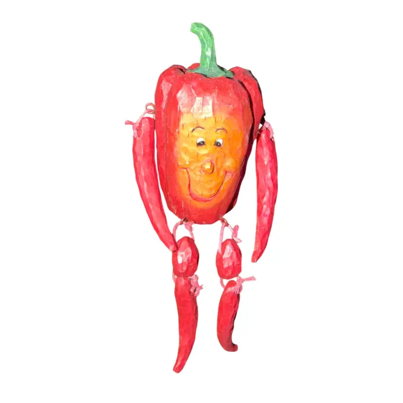 Anthropomorphic Vtg Red Bell Pepper Shelf Sitter