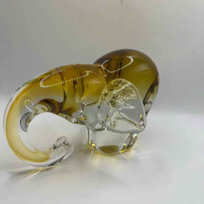 Pier One Art Glass Elephant Figure / Paperweight
