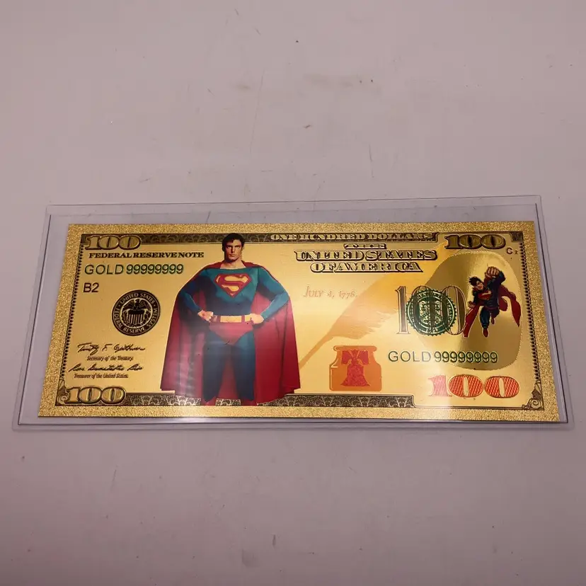 PP4 $100 Superman DC Comics Gold Foil Novelty Banknote