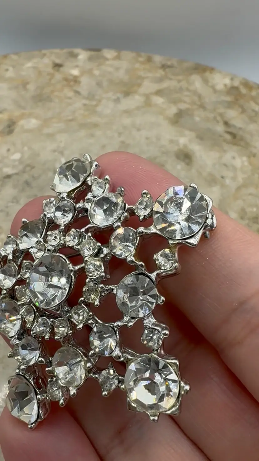 Vintage Mid-Century 1950’s Rhinestone Star Brooch - Bogoff Style