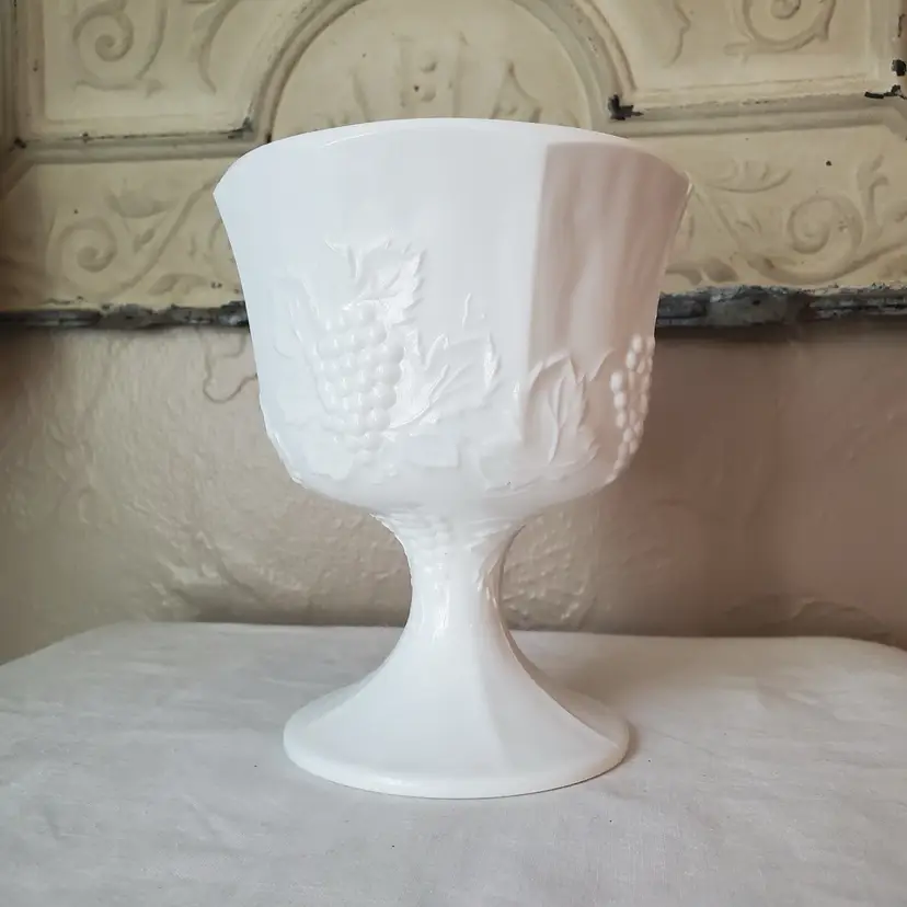 Indiana Glass Milk Glass Footed Planter Dish