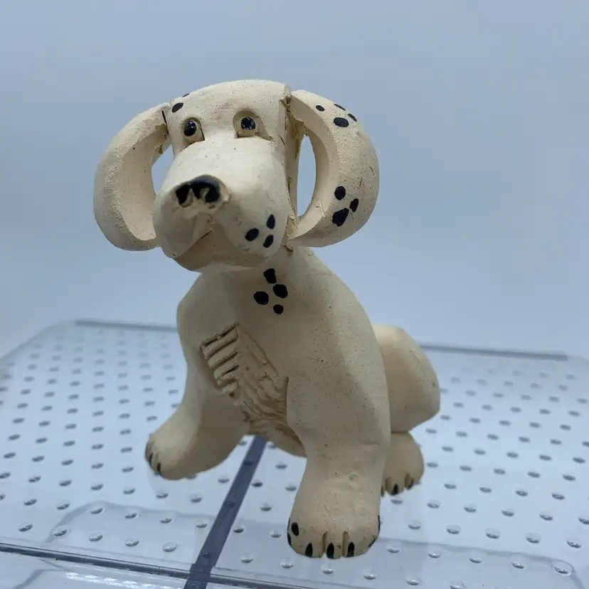 #3053 Vintage Artesania Rinconada handmade ceramic Dalmatian dog figurine.