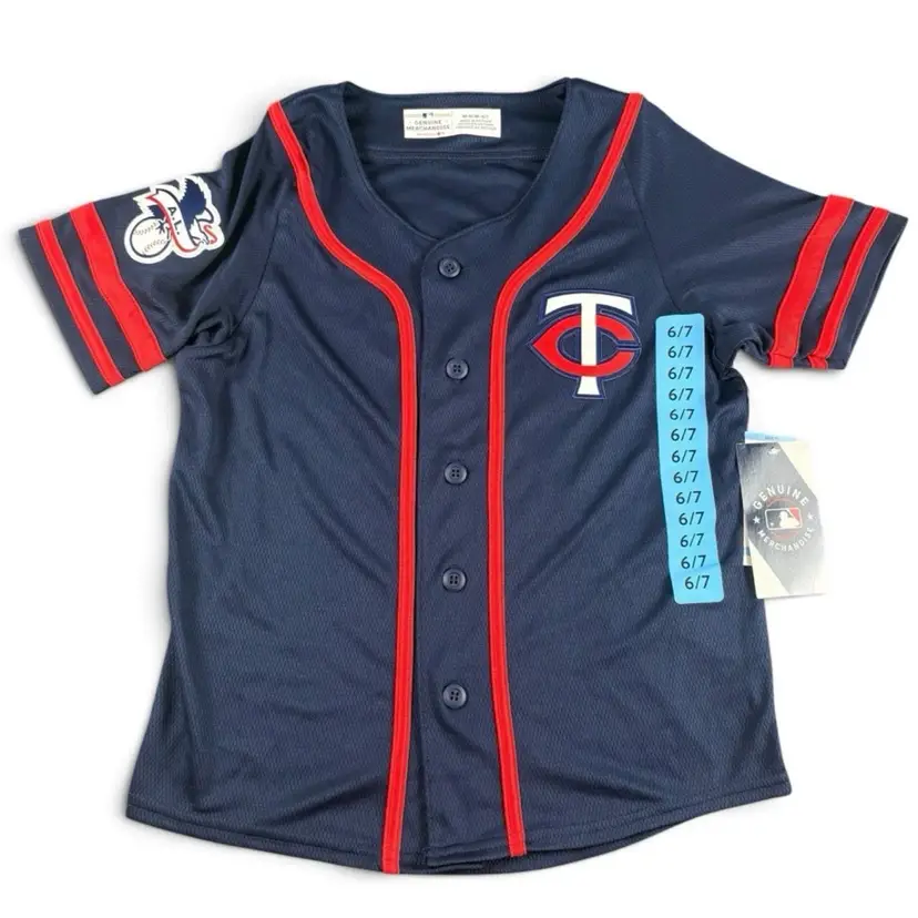 Minnesota Twins MLB Youth Medium 6/7 Baseball Jersey Navy NWT