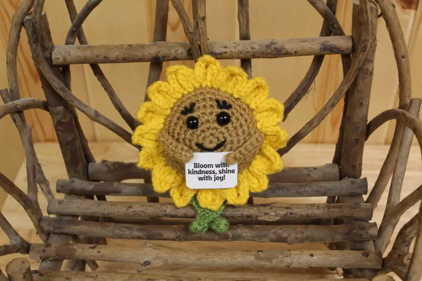 Positive Sunflower Shelf-sitter Greeting - Handmade by me