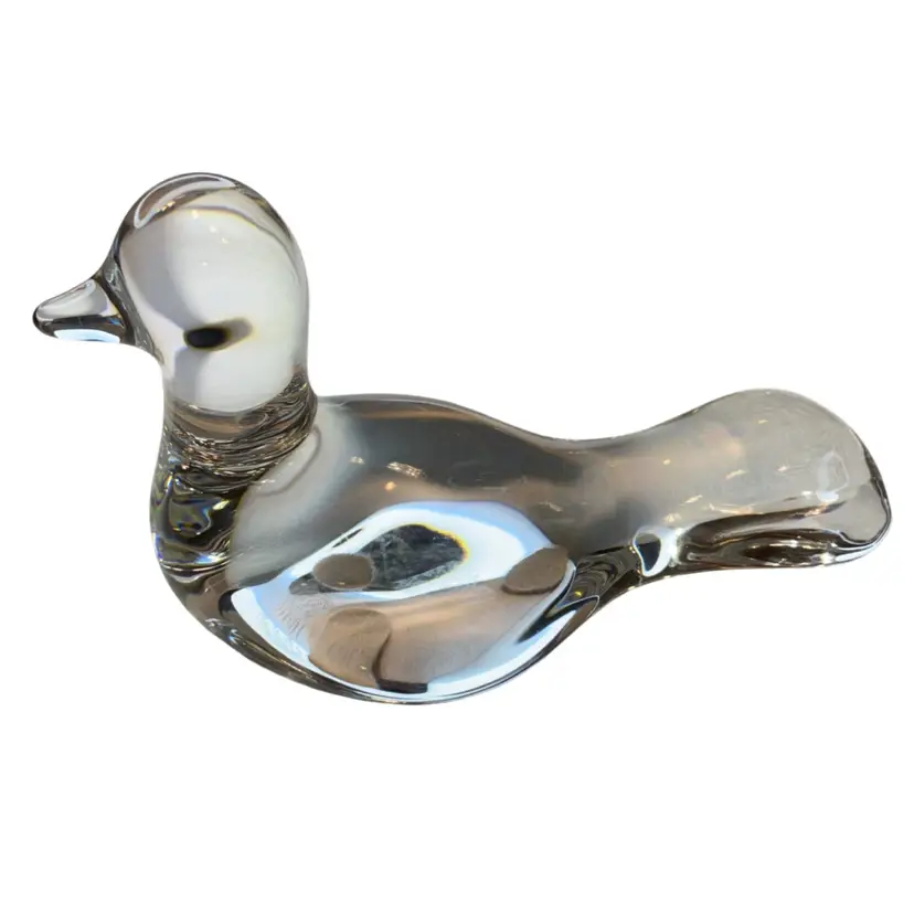 Baccarat France Clear. Crystal Pintail Duck Paperweight