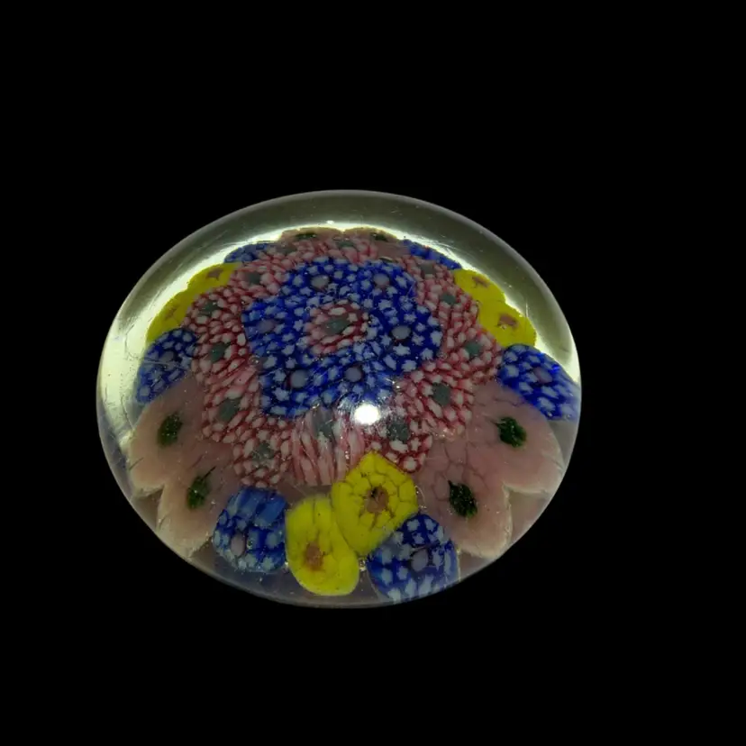 Millefiori Art Glass Paperweight Small
