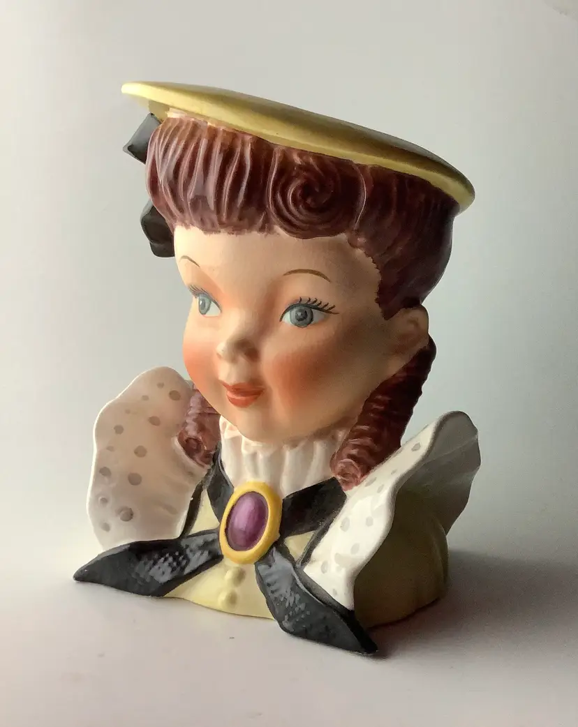 Vintage Ceramic Ucagco Ladies Head Vase