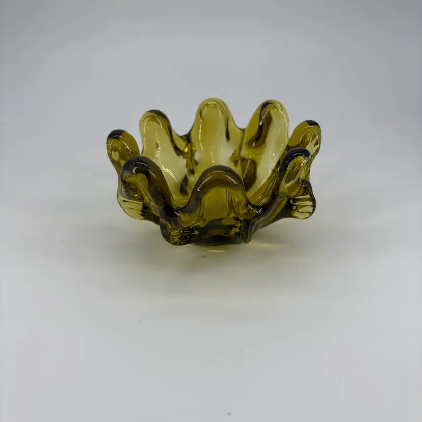 Mcm Italian Eight Finger Pulled Art Glass Dish