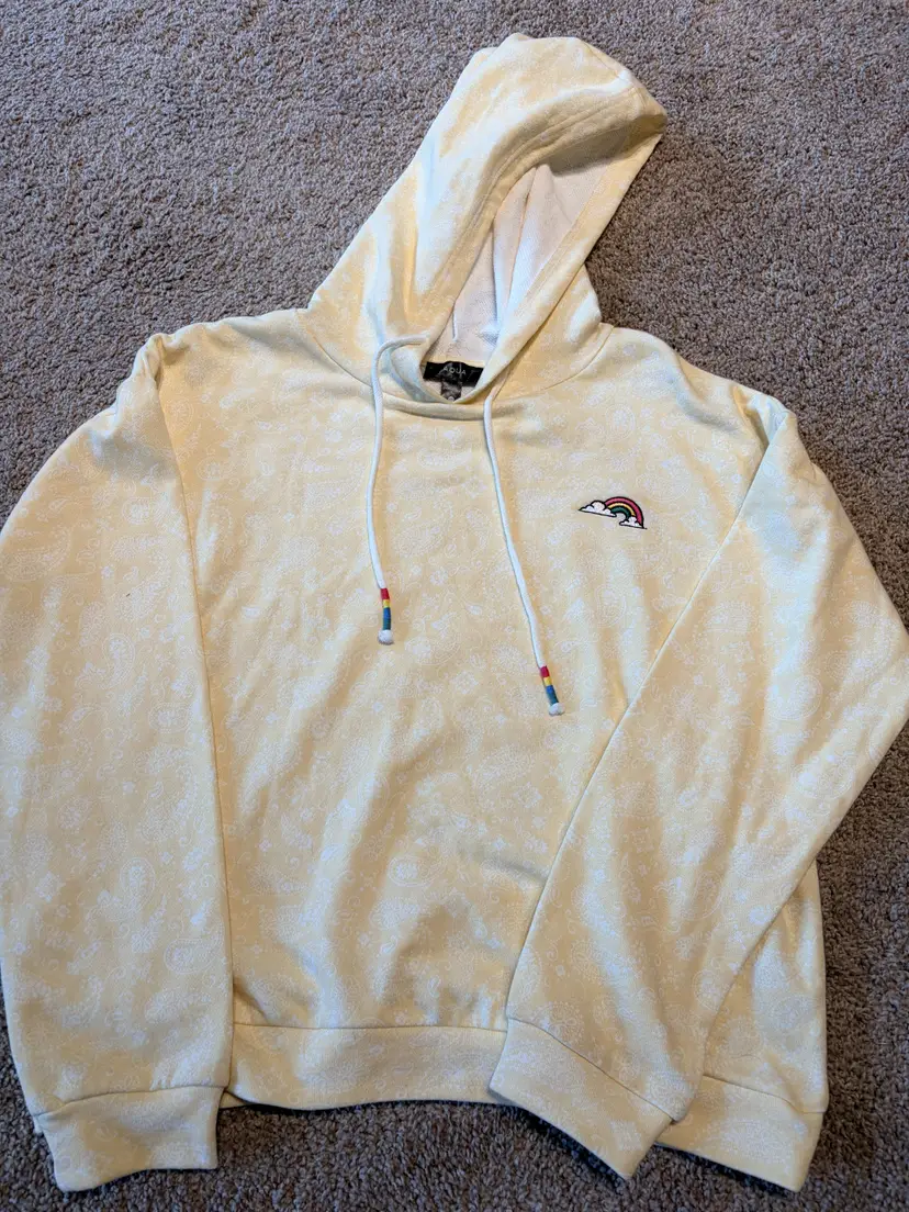 Aqua Brand Yellow Bandana Print Hoodie - SZ XS