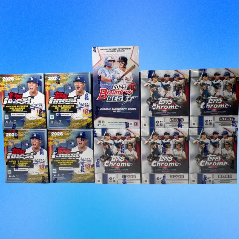 2025 Bowman’s Best/ ‘26 Topps Chrome Logofractor/ ‘26 Finest Baseball 10 Box Mixer PYT Live Rip MBB2025 (stacked shipping)