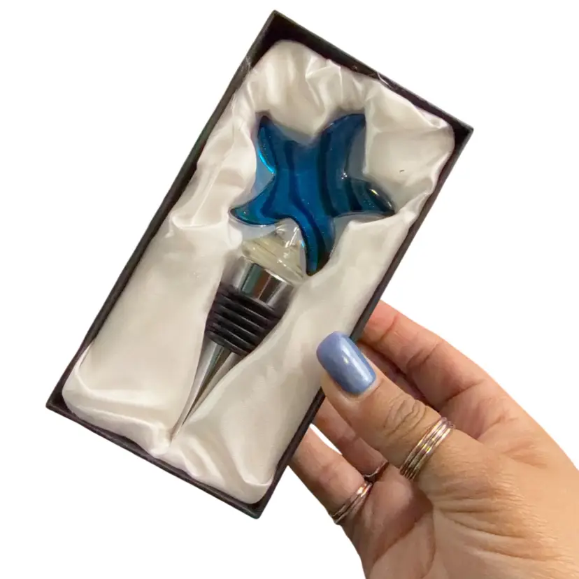 Art Glass Starfish Stopper in Box
