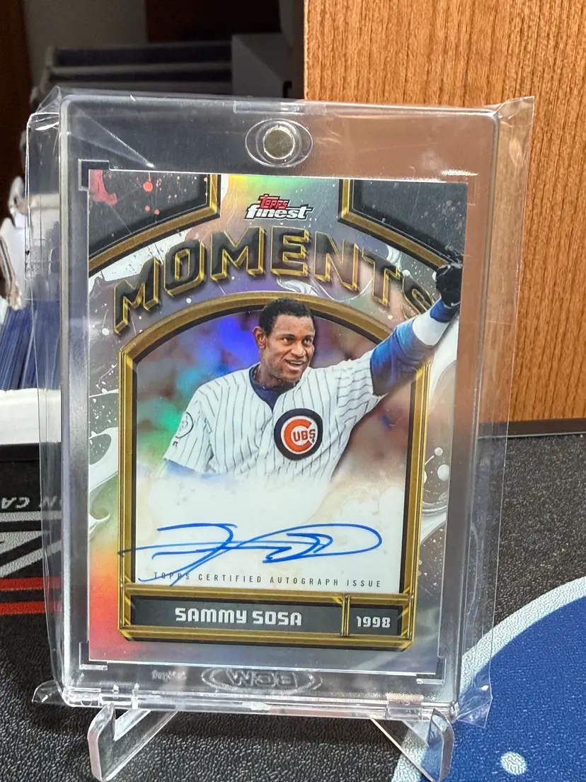 Sammy Sosa 2026 Topps Finest Moments on card Auto
