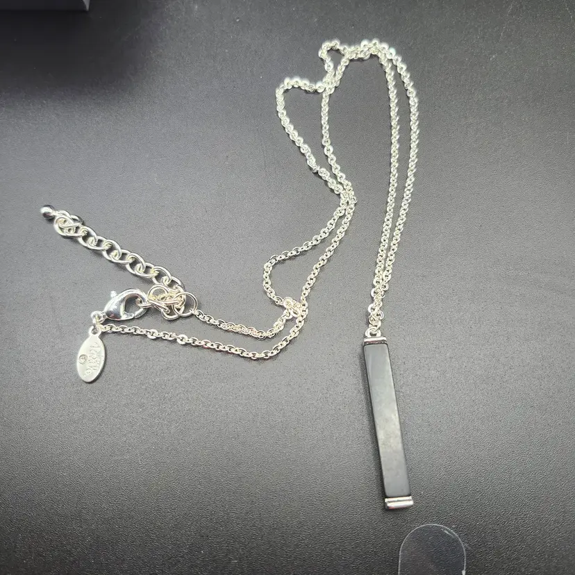 Joan Rivers Sleek Silvertone Bar Pendant Necklace
