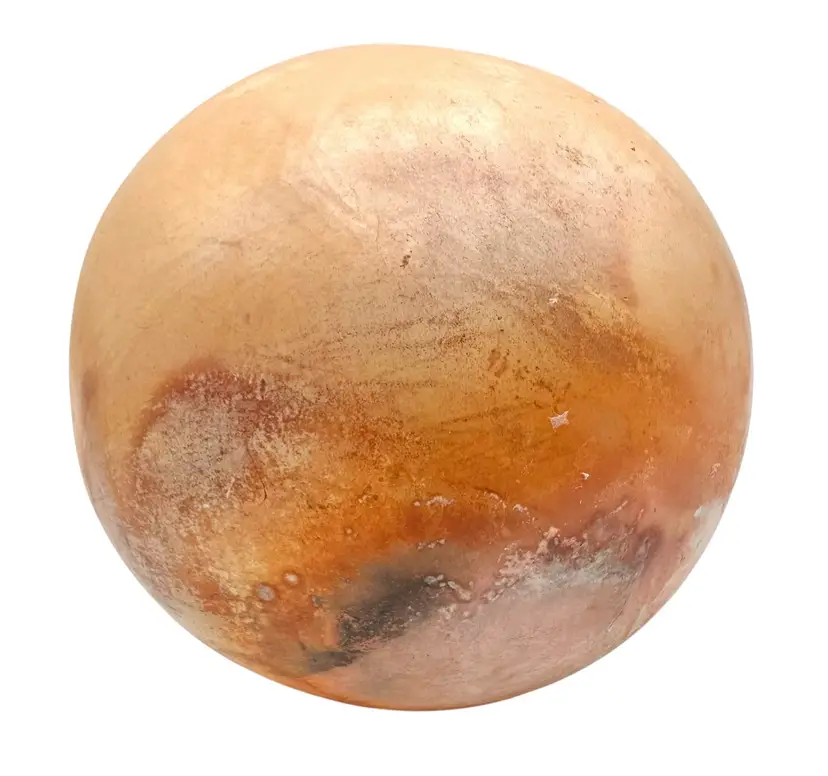 Studio Art Raku Pottery Sphere Ball Globe Orb Peach Orange 4.5”
