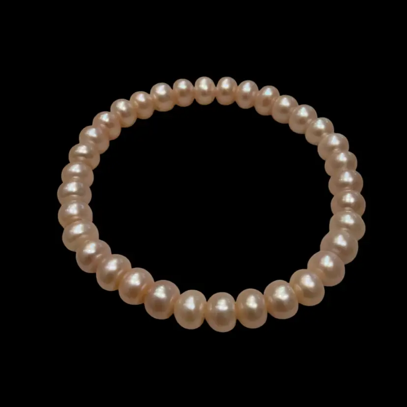 Honora Cultured Pale Pink Button Pearls Stretch Bracelet