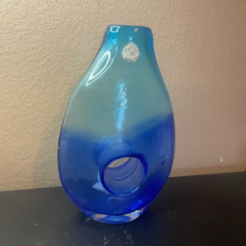 Gorgeous Videos San Miguel Spain 11” Ombré Bubble Glass Vase