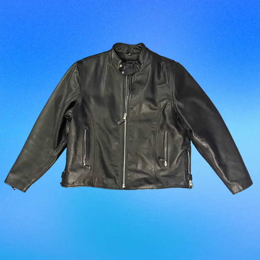 FMC Leather Motorcycle Jacket Men's Size 3X w/ Zip-in Thinsulate Liner Like New