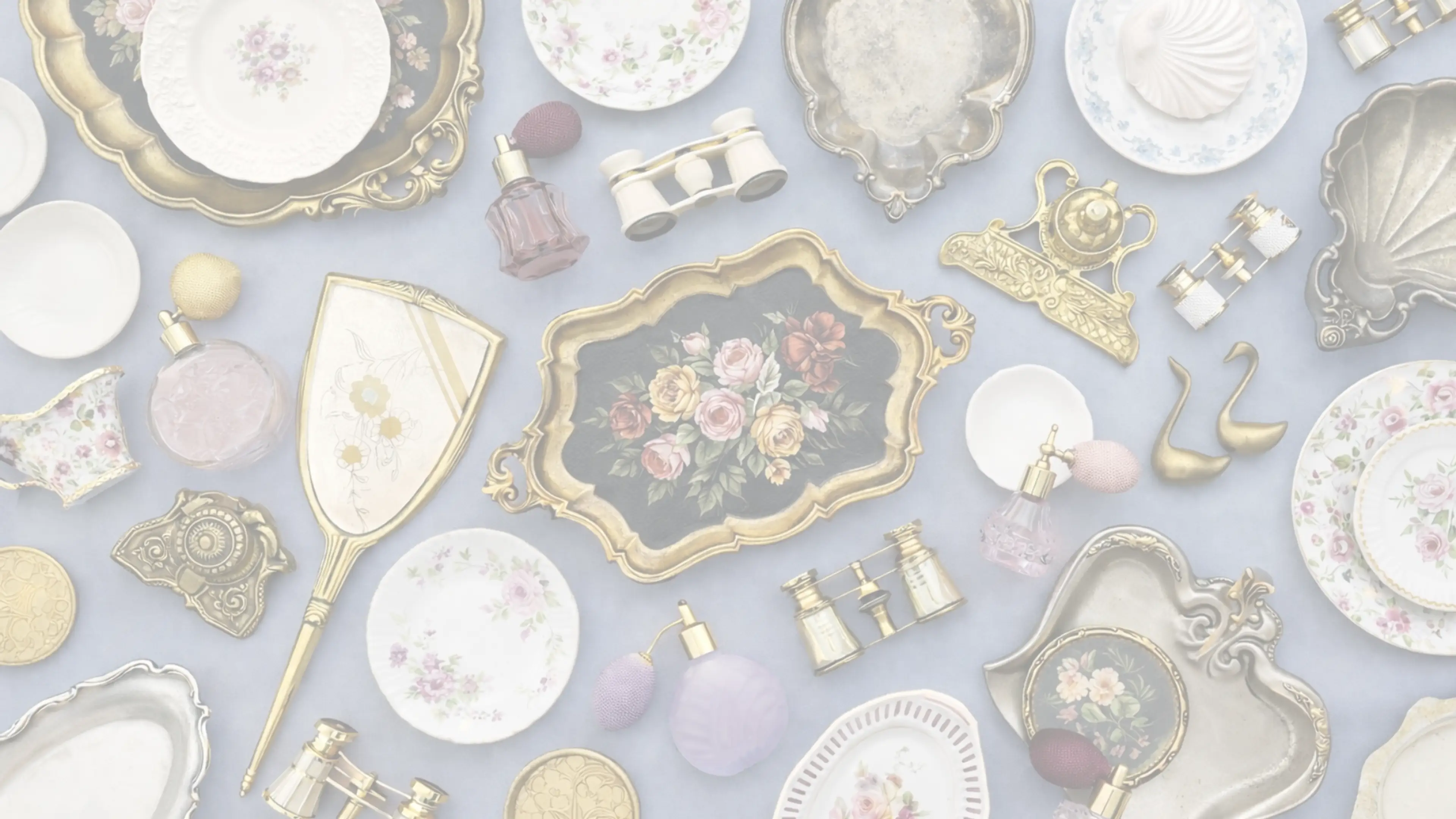 Vintage purple and gold antique collectibles