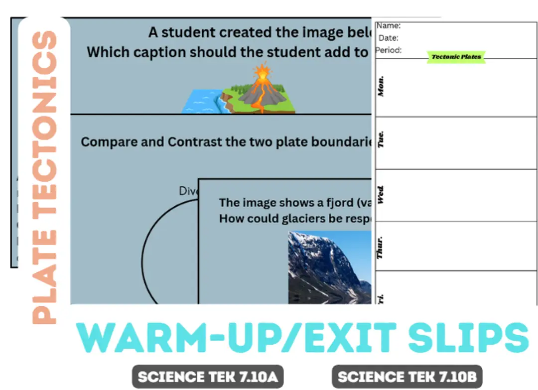 Warm-up/Exit Slip slideshow-Plate Tectonics
